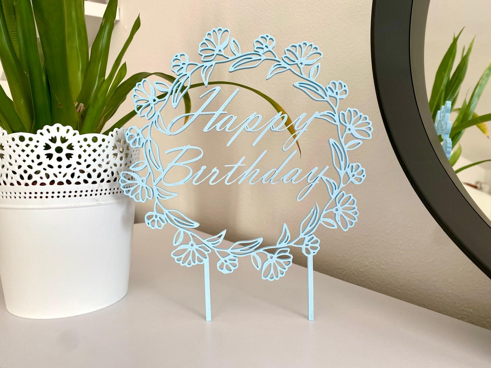 happy birthday cake topper (CZ,EN)