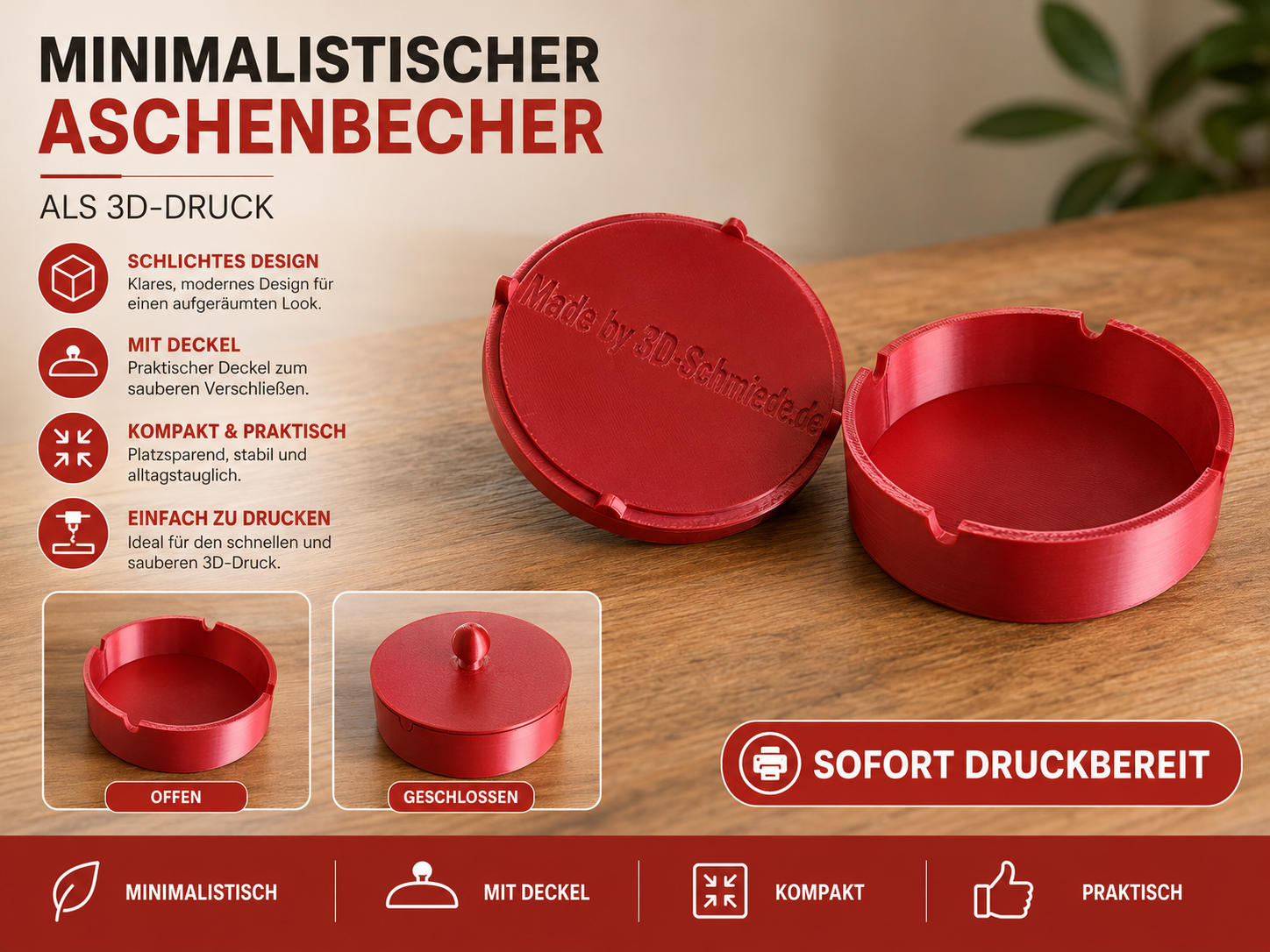 Einfacher Aschenbecher