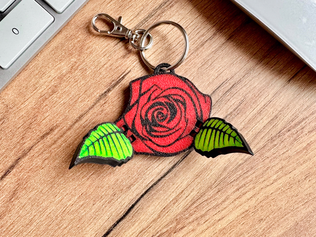 Flexi Rose Keychain