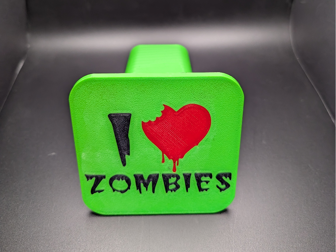 I Heart Zombies Trailer Hitch Cover