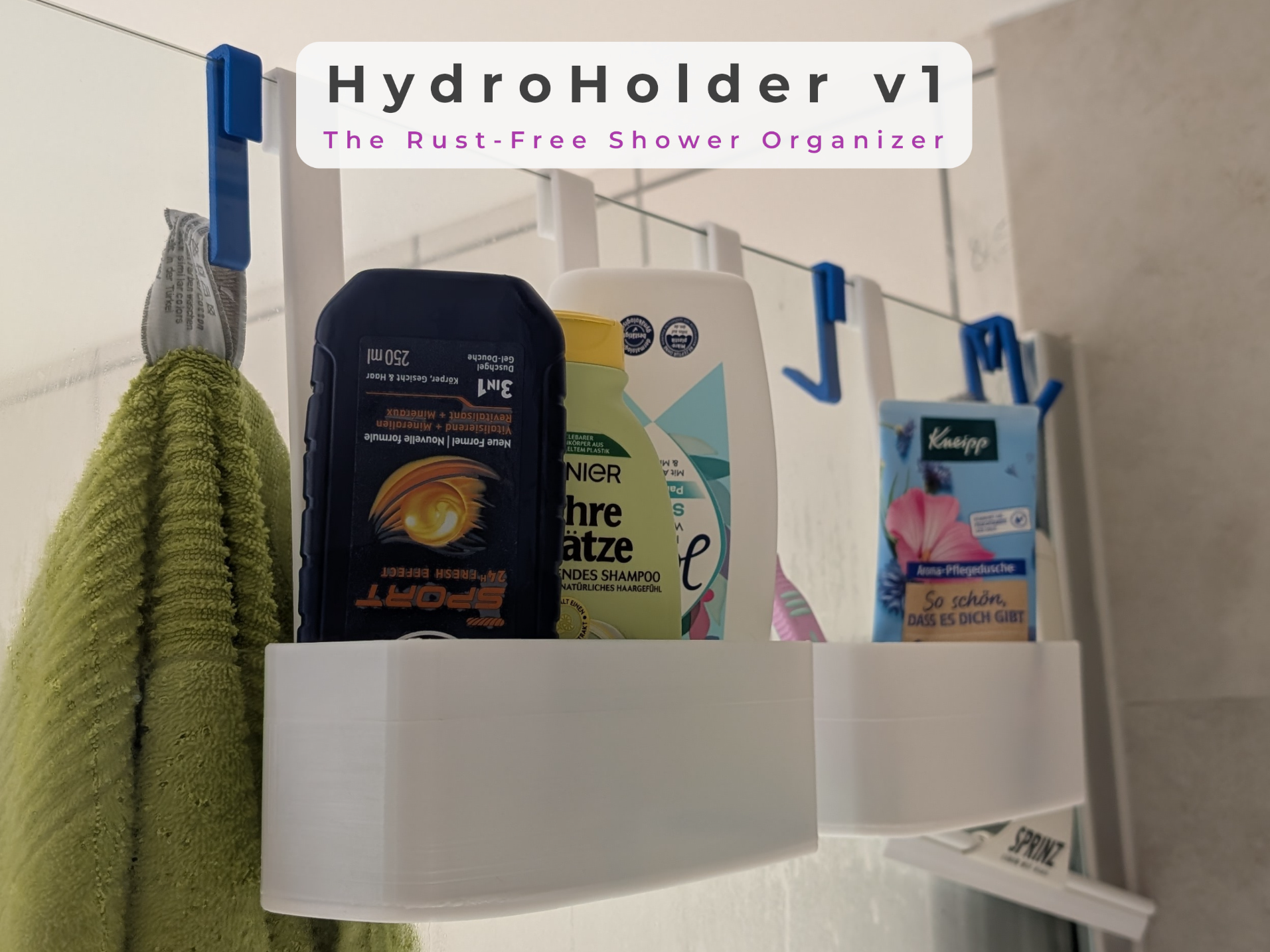 HydroHolder v1 – The Rust-Free Shower Organizer