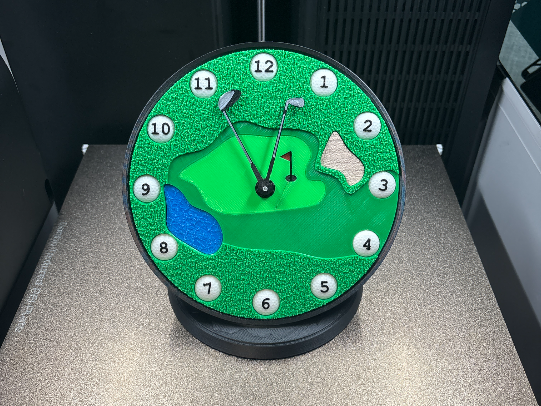 Tee Time - Golf Themed Desk Clock (No Glue)