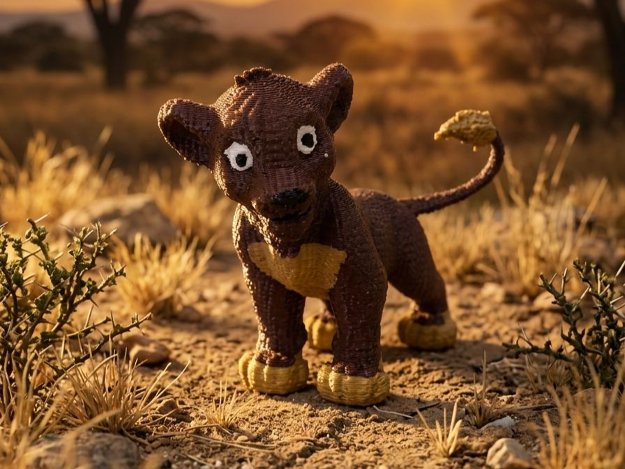 Disney Leone Leoncino Simba a Maglia Uncinetto