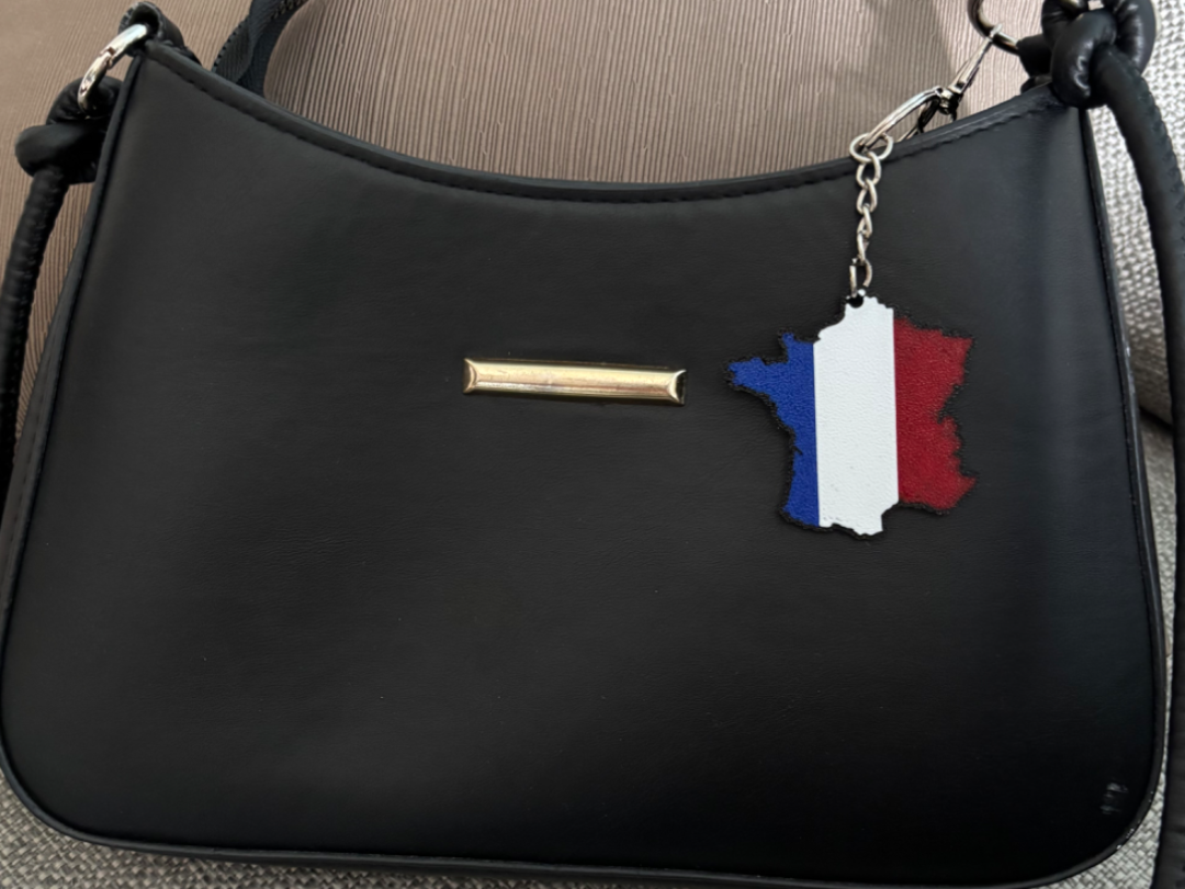 Portachiavi Francia in 3D Stile Bandiera Francese