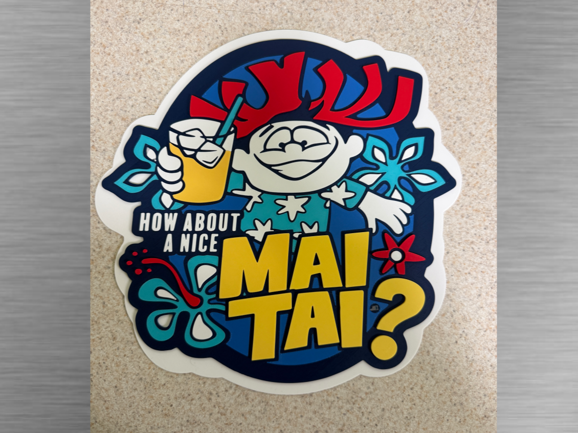 Tiki Art-Nice Mai-Tai sign & Coaster Set