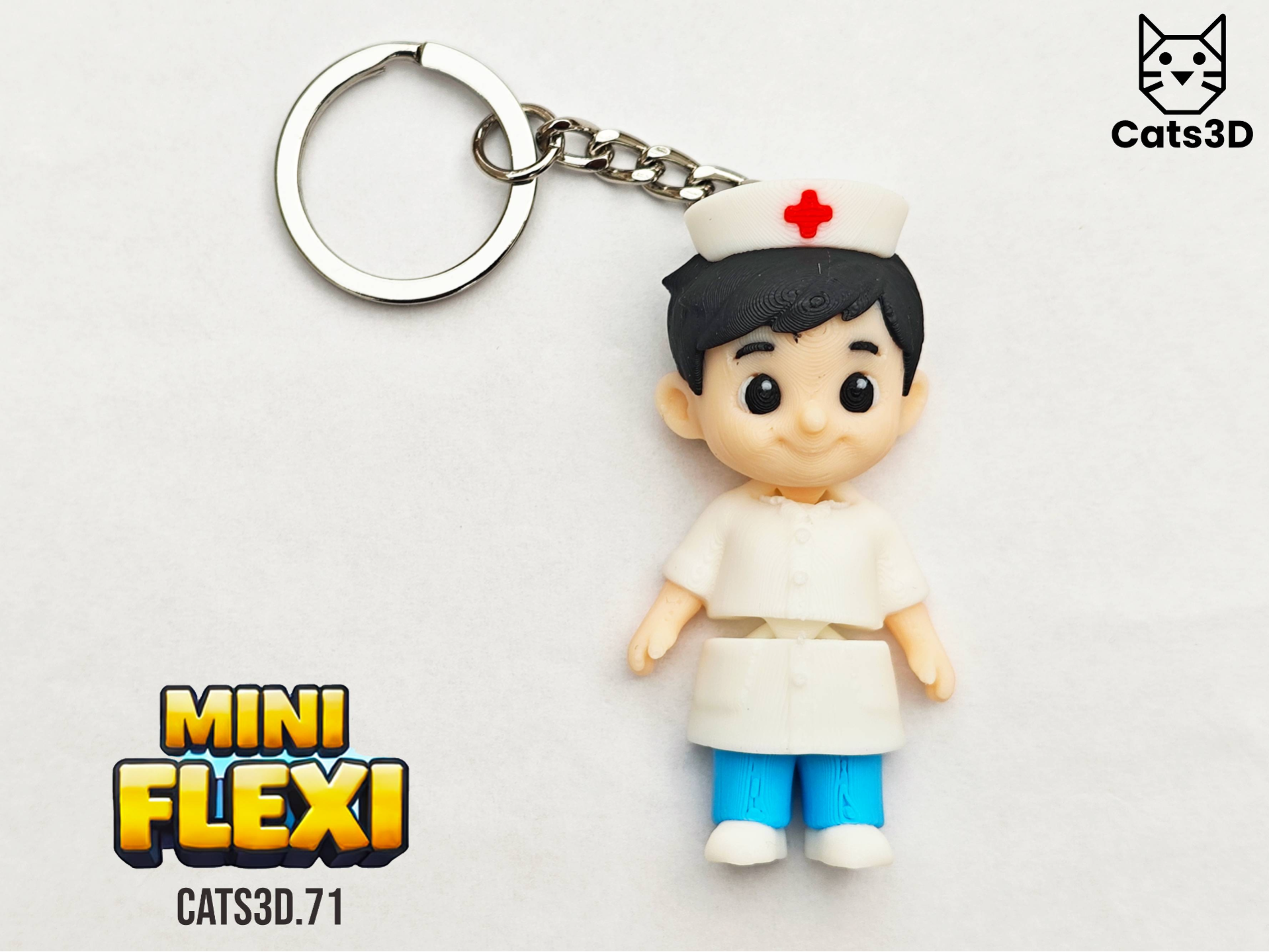 Male Nurse Mini Flexi Keychain