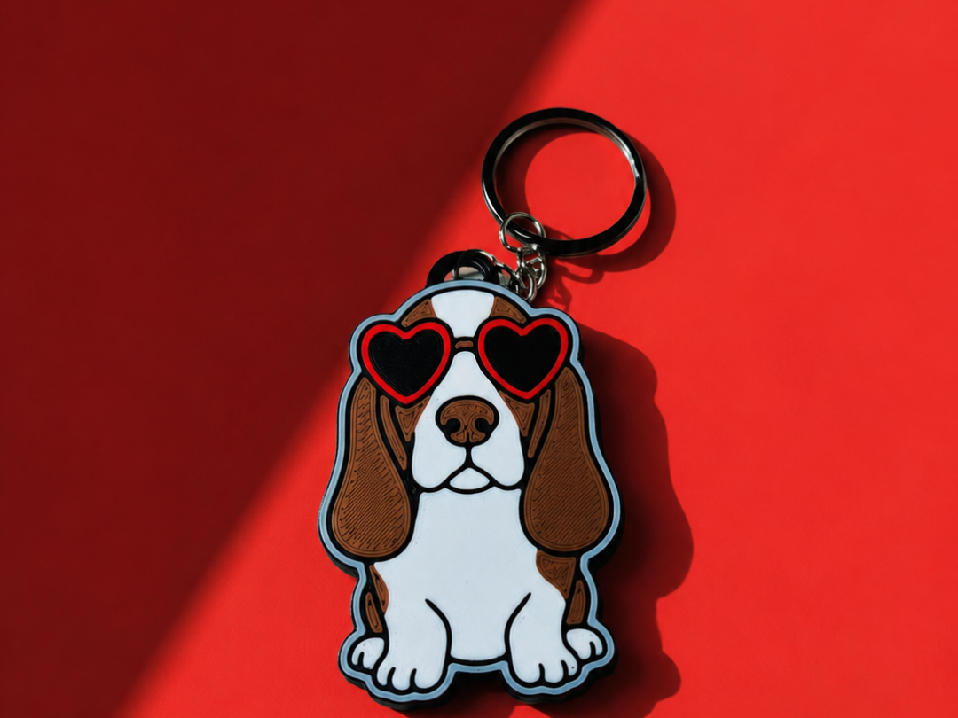 Basset Hound keychain