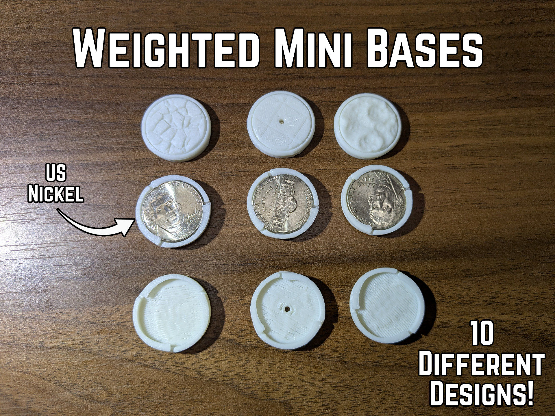 DnD Coin-Weighted Miniature Bases (1in/25mm)