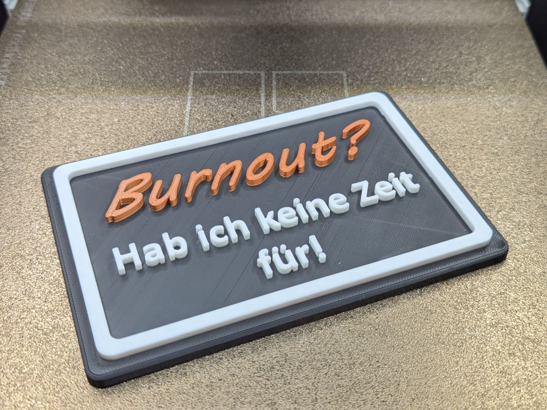 Schild "Burnout - keine Zeit"