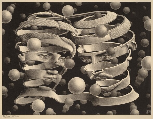 M.C. Escher - Bond (HueForge: Only Two Colors)
