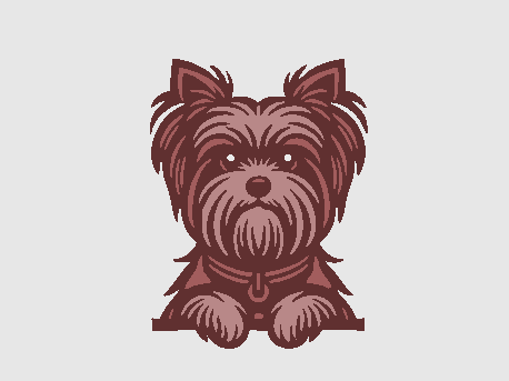 2D Yorkshire dog