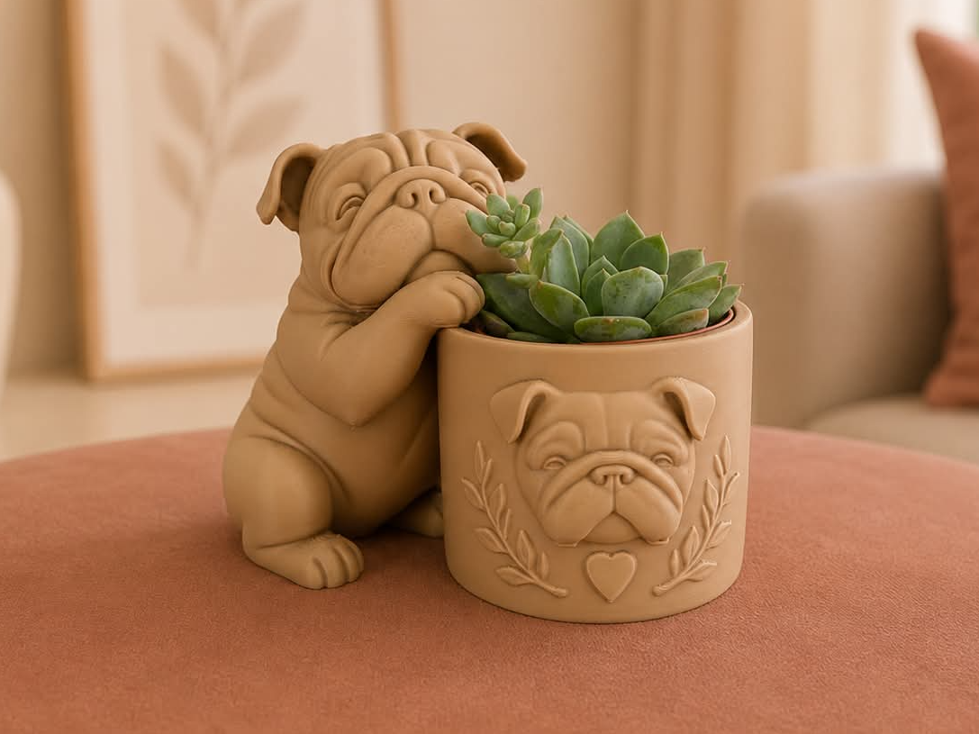 English Bulldog Planter