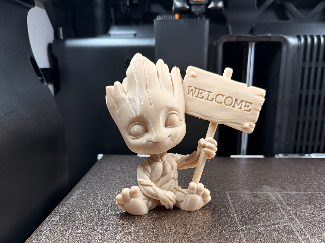 Baby Groot with Welcome Sign