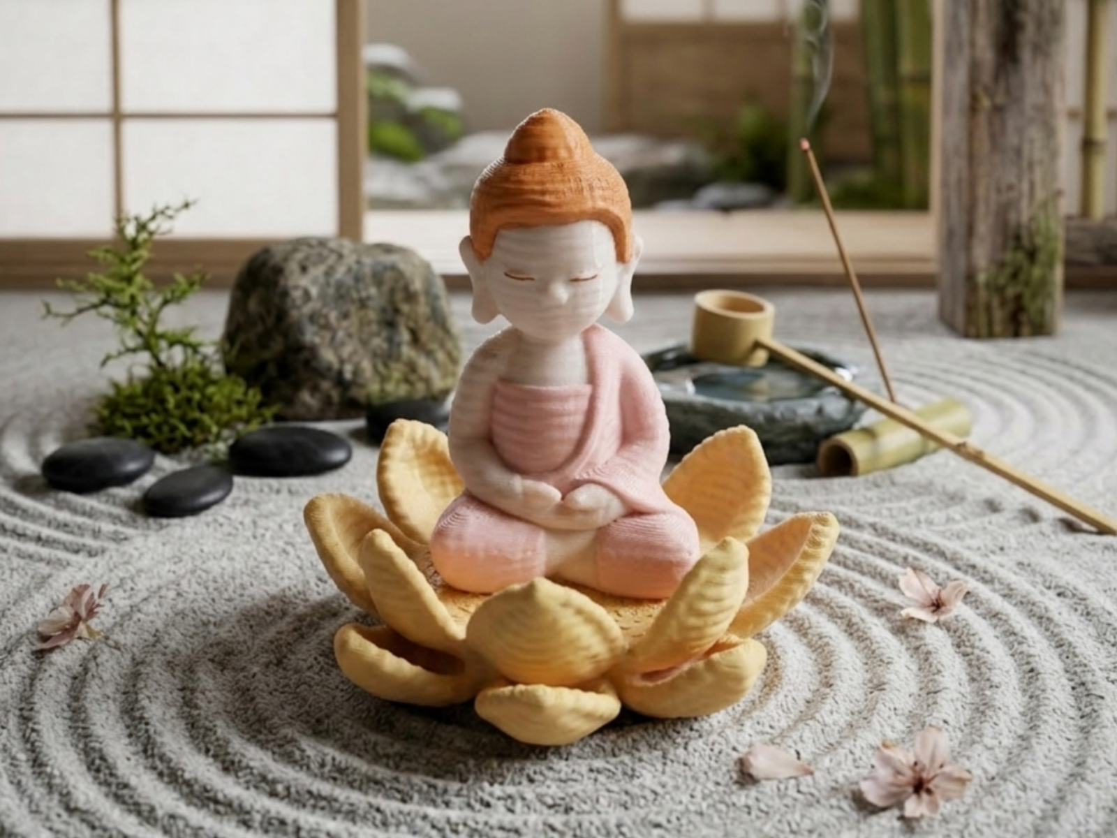 knitted bouddha