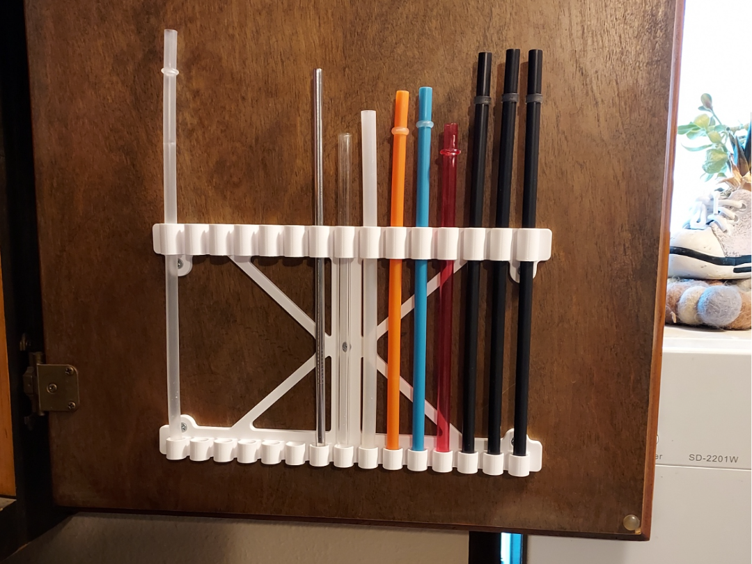 Behind Cabinet Straw Organizer