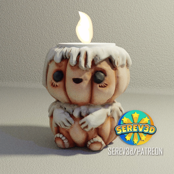 Halloween Cute Pumpkin Candle Holder -SEREV3d