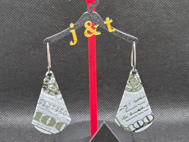Teardrop - $100 dollar bill earrings