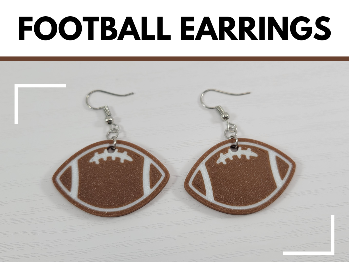 Football Earrings with Laces Gameday Accessories