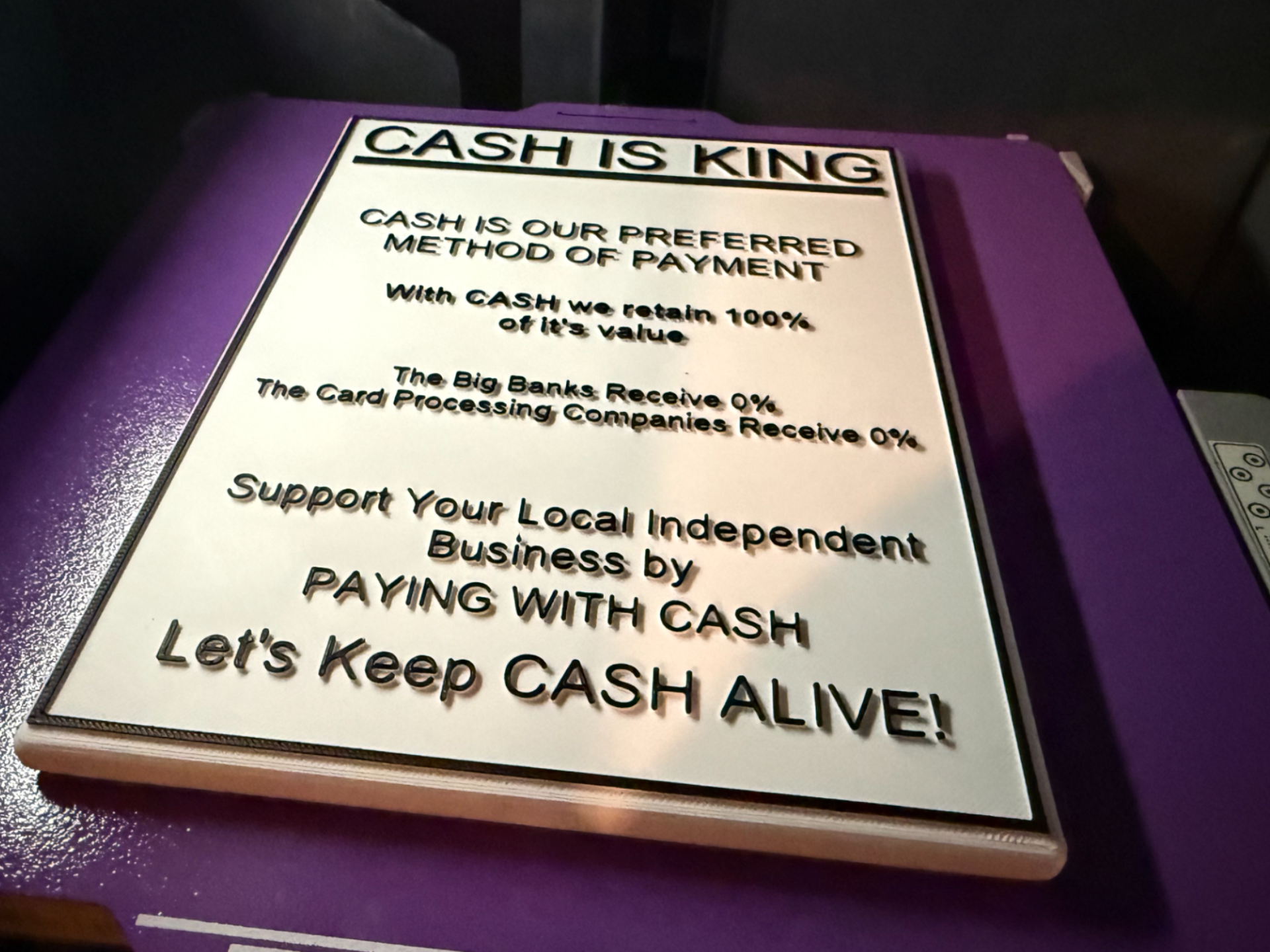 Keep Cash Alive Sign