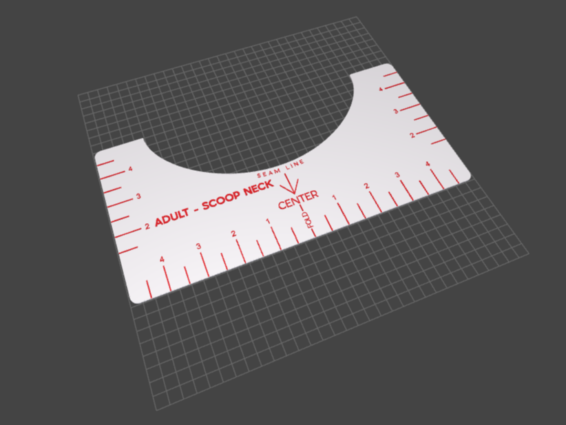 Scoop neck shirt sublimation guide
