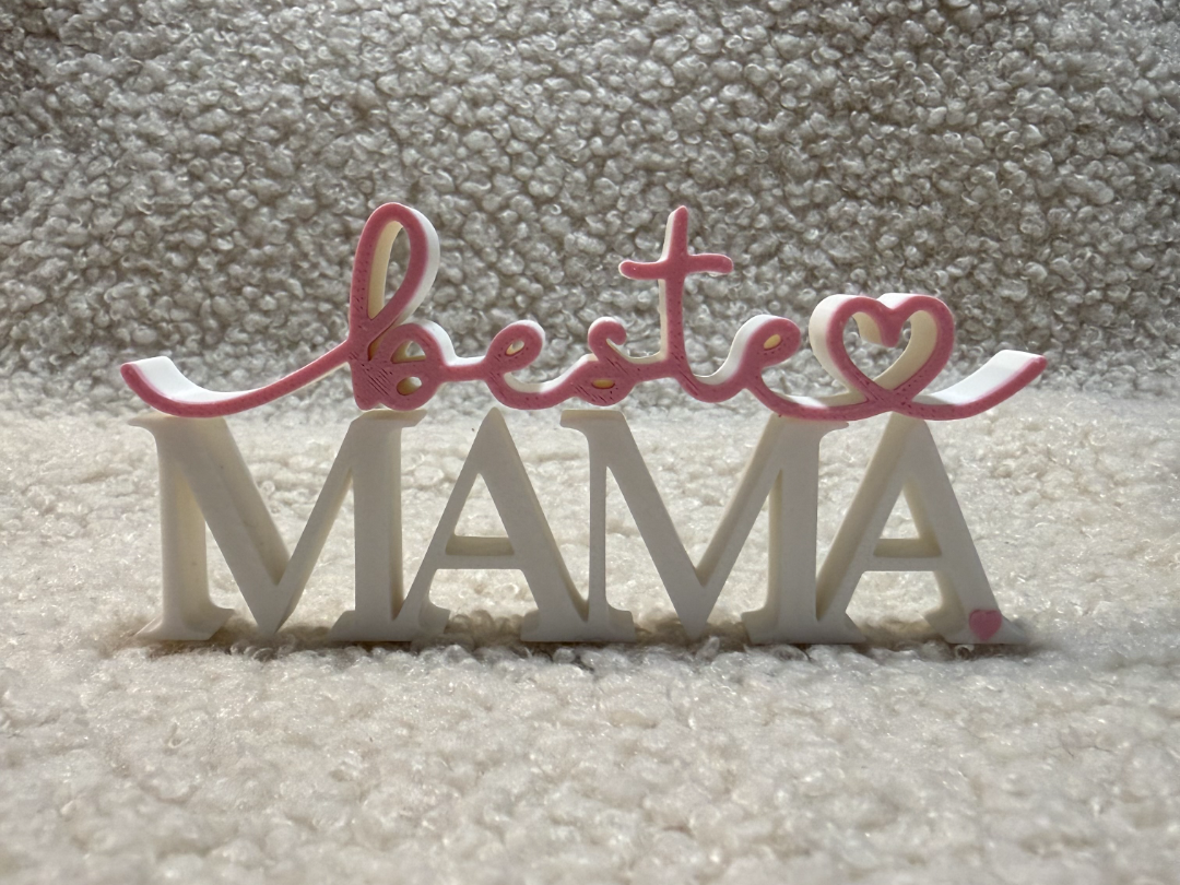 beste Mama Schriftzug mit Herz