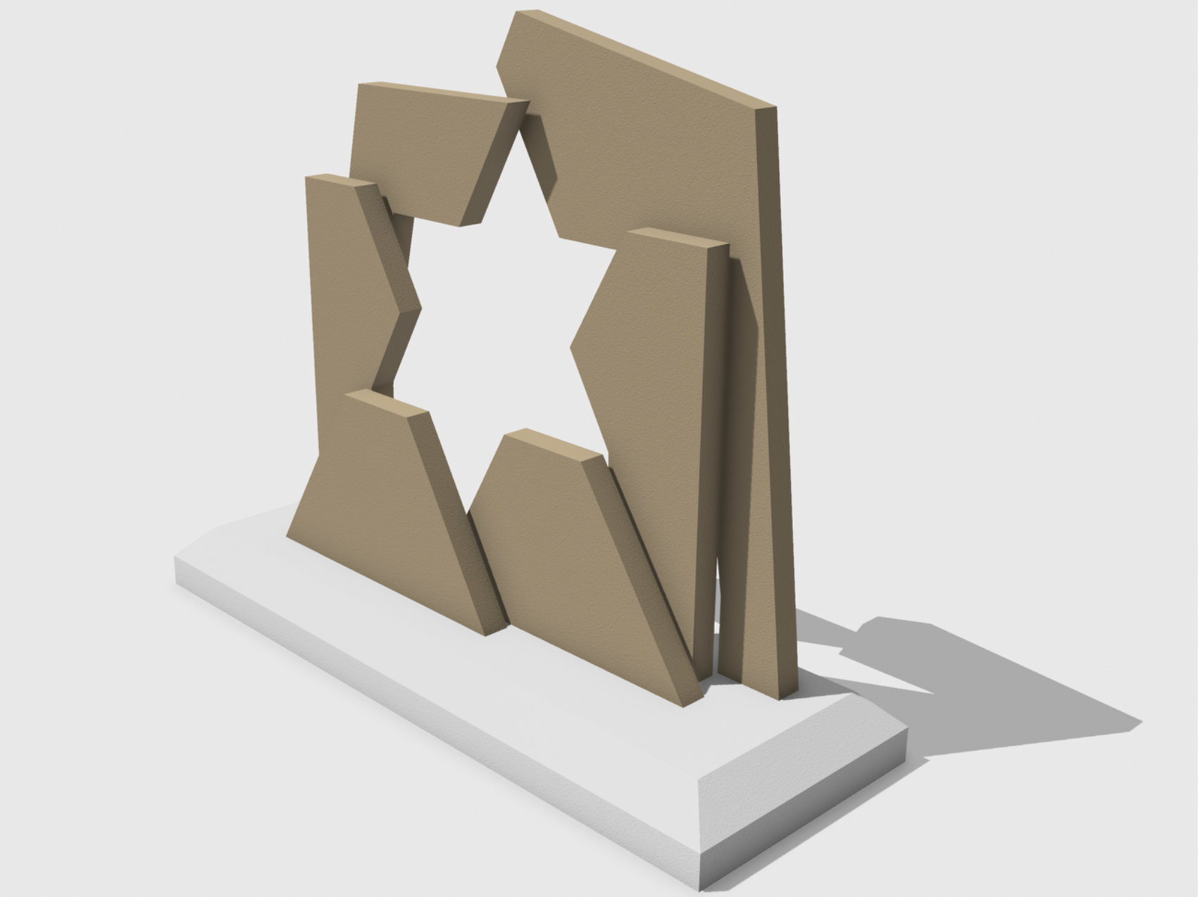 Geometric Star of David – Inspired 3D Sculpture