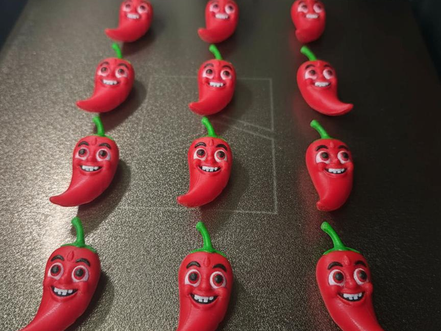 Funny hot pepper keychain multicolor