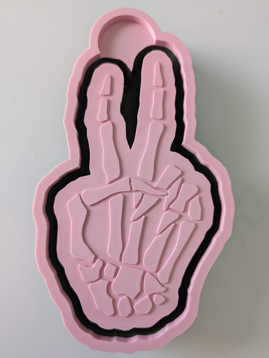 Skeleton Hand Peace Sign Mold Housing