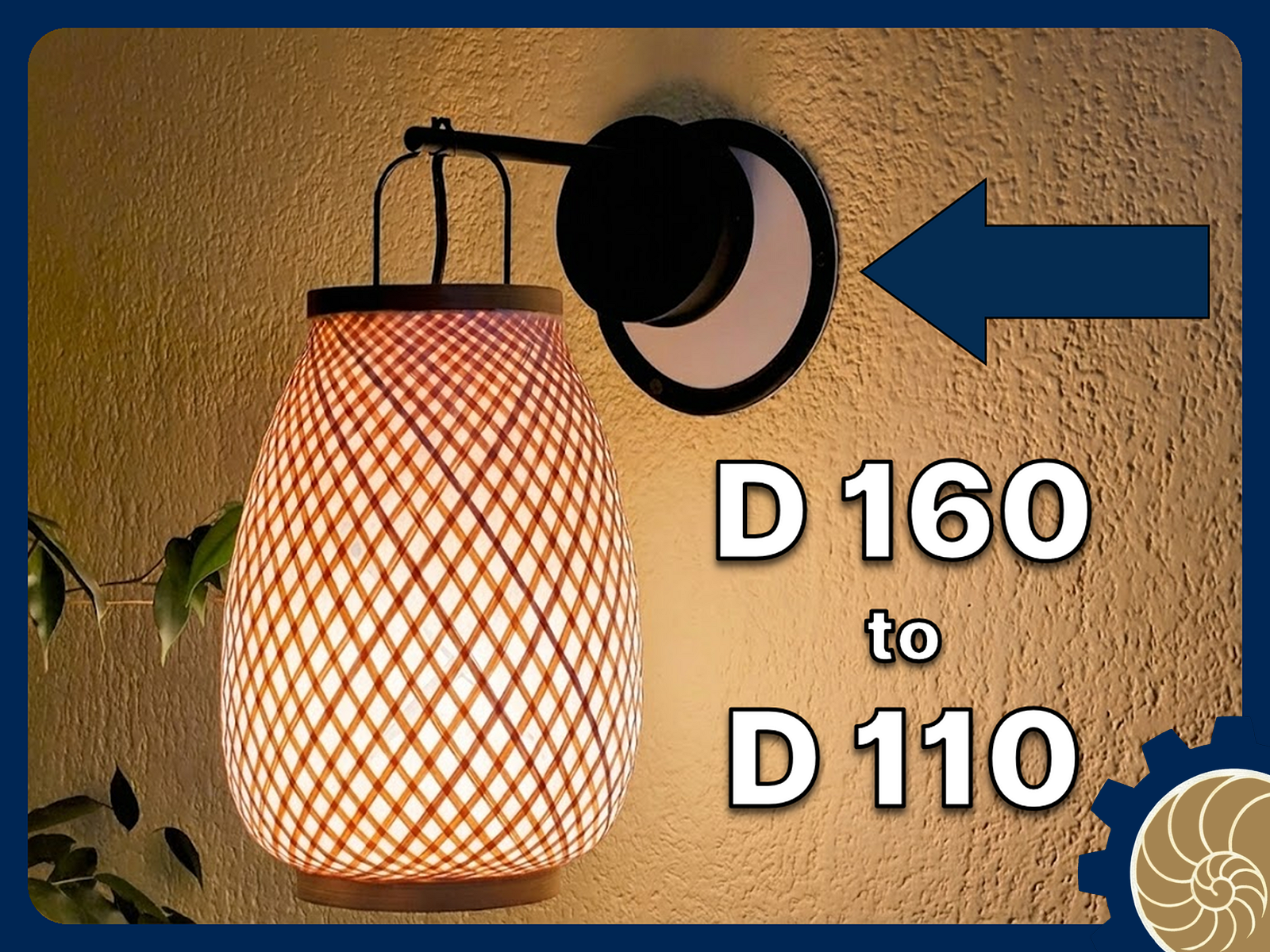 Wall Lamp Adapter Plate (160mm to 110mm)