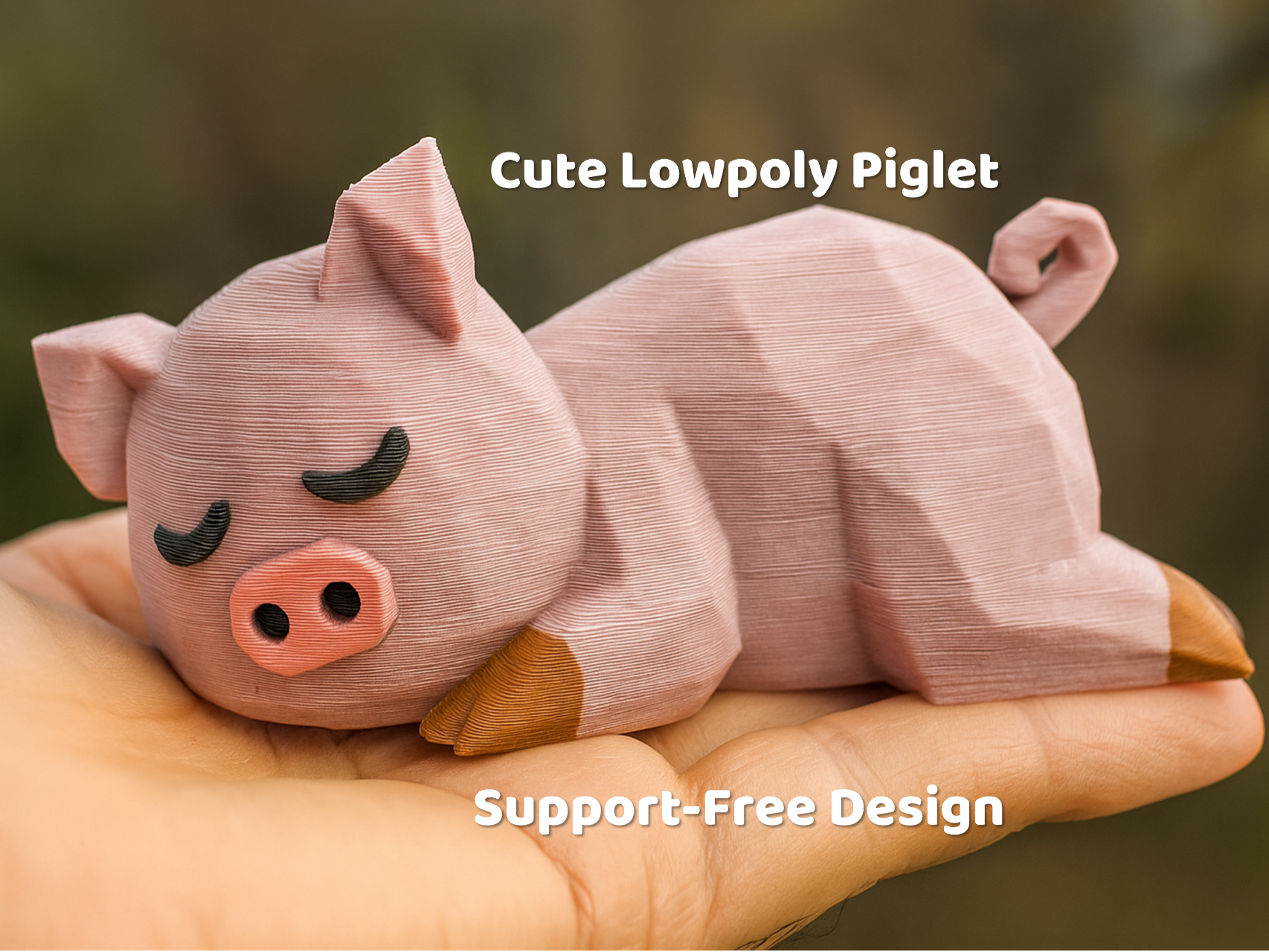 Low-Poly Sleeping Piglet – Snore Mode: Activated!