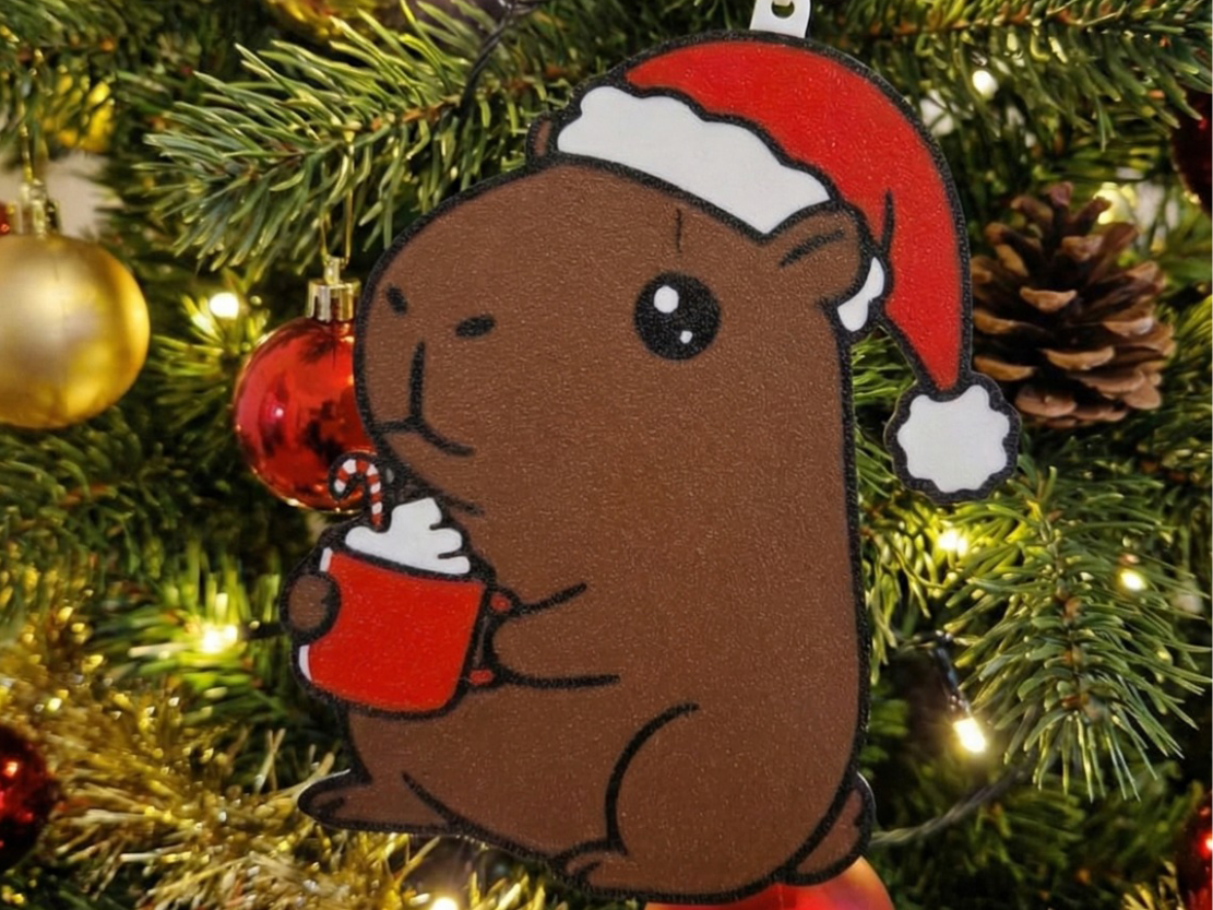 Capybara / Wasserschwein mit Weihnachtmütze