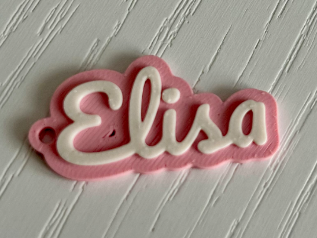 Elisa - 3d printed name keychain personalized