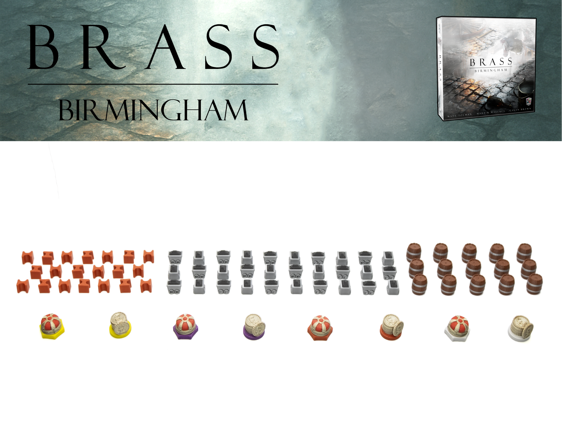 Brass: Birmingham/ Lancashire resource tokens