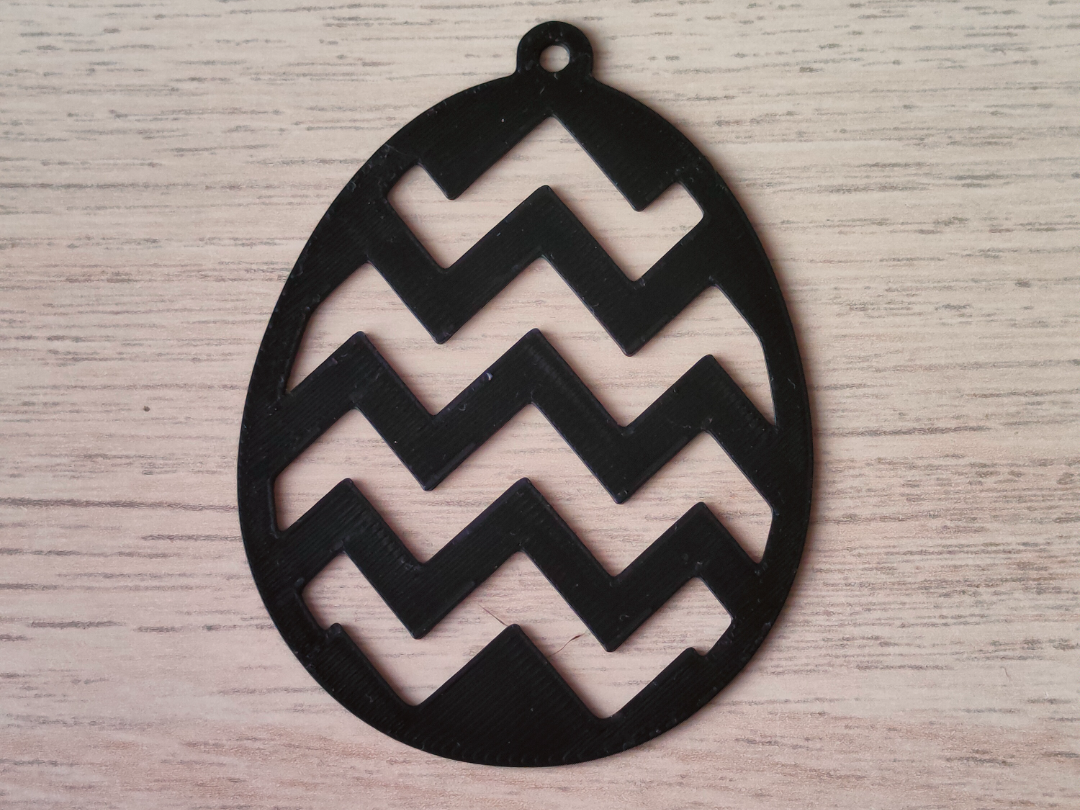 Easter Ornament - Classic Zigzag Egg Pendant