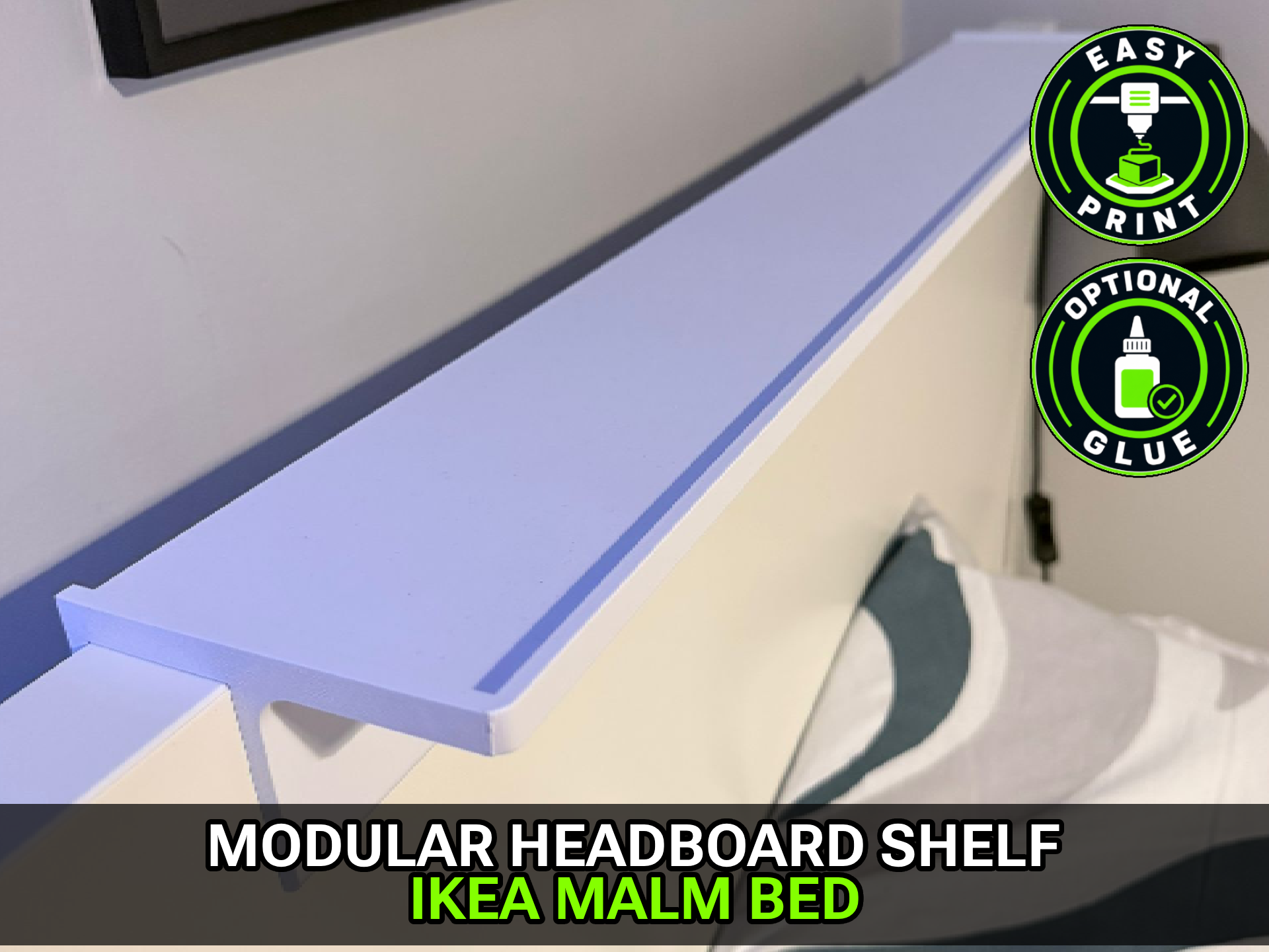 Modular Headboard Shelf for IKEA MALM Bed