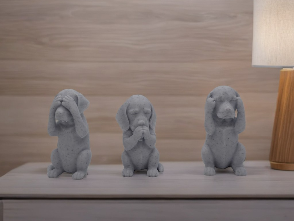 Puppy Trio Hear No Evil Speak No Evil See No Evil