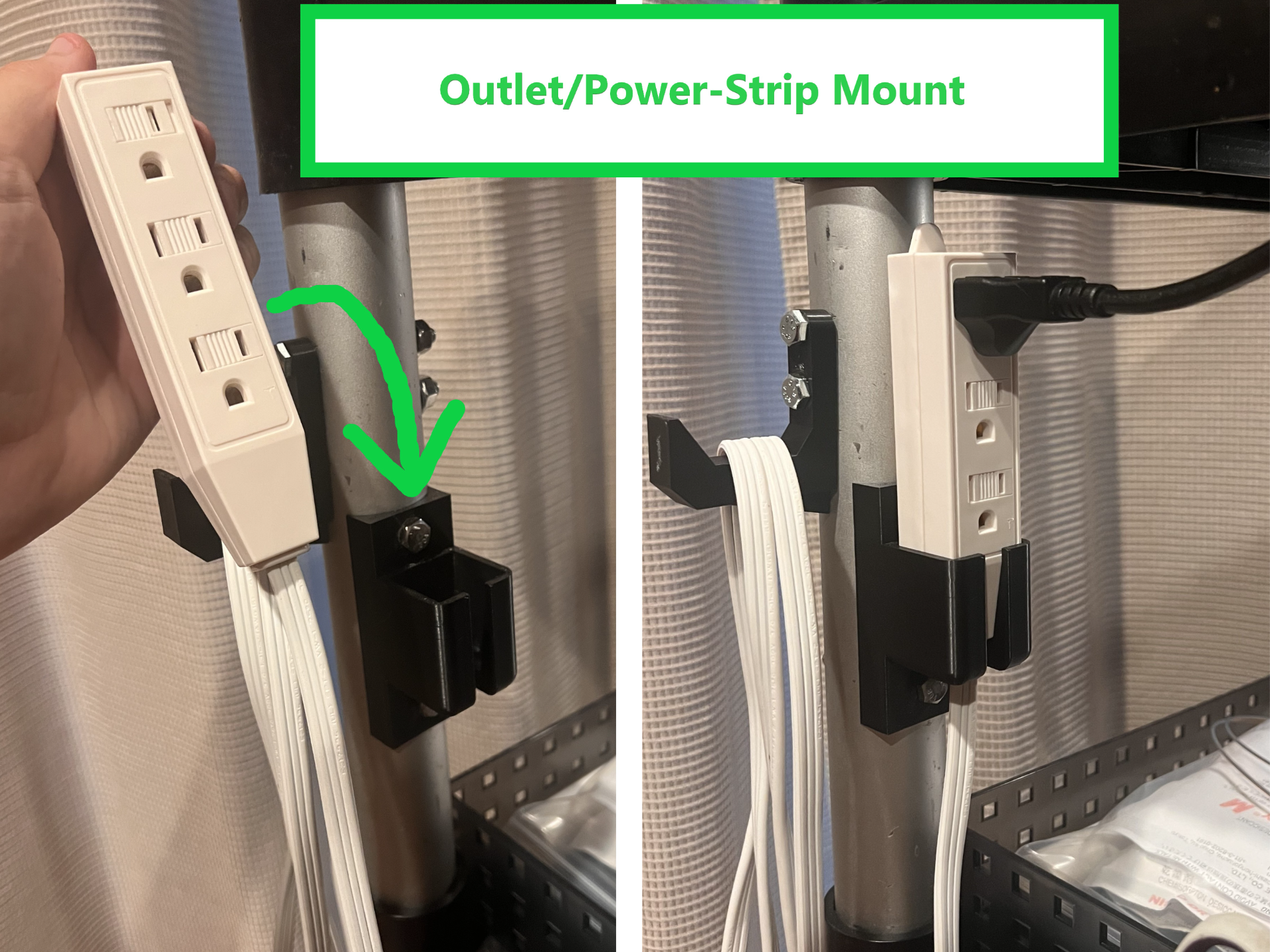 Outlet-Power Strip Holder