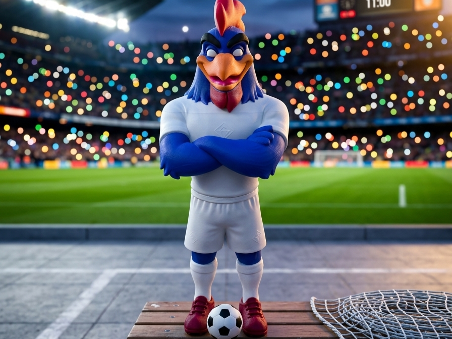 Mascotte Rooster Nazionale Francese MULTIPARTE
