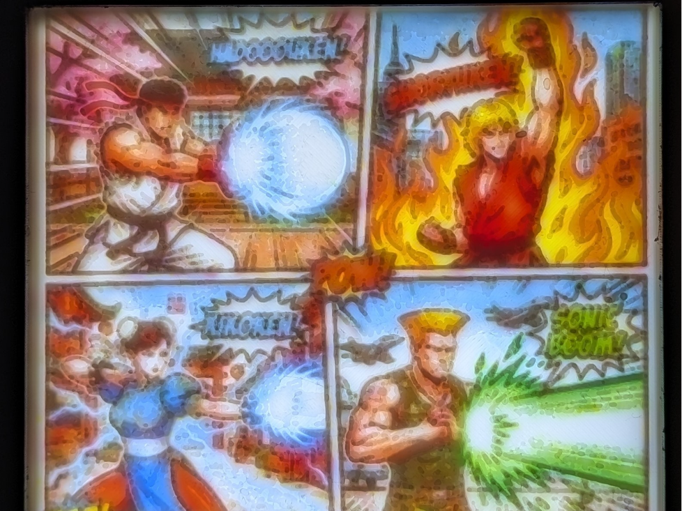 Street Fighter Character Collage Litho