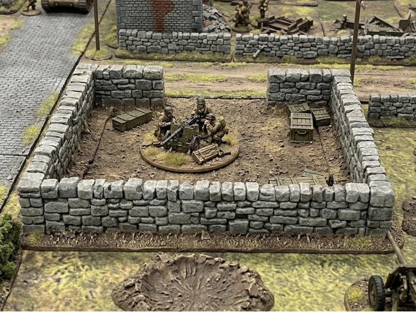 WW2 Tabletop Wargame - Courtyard Wall