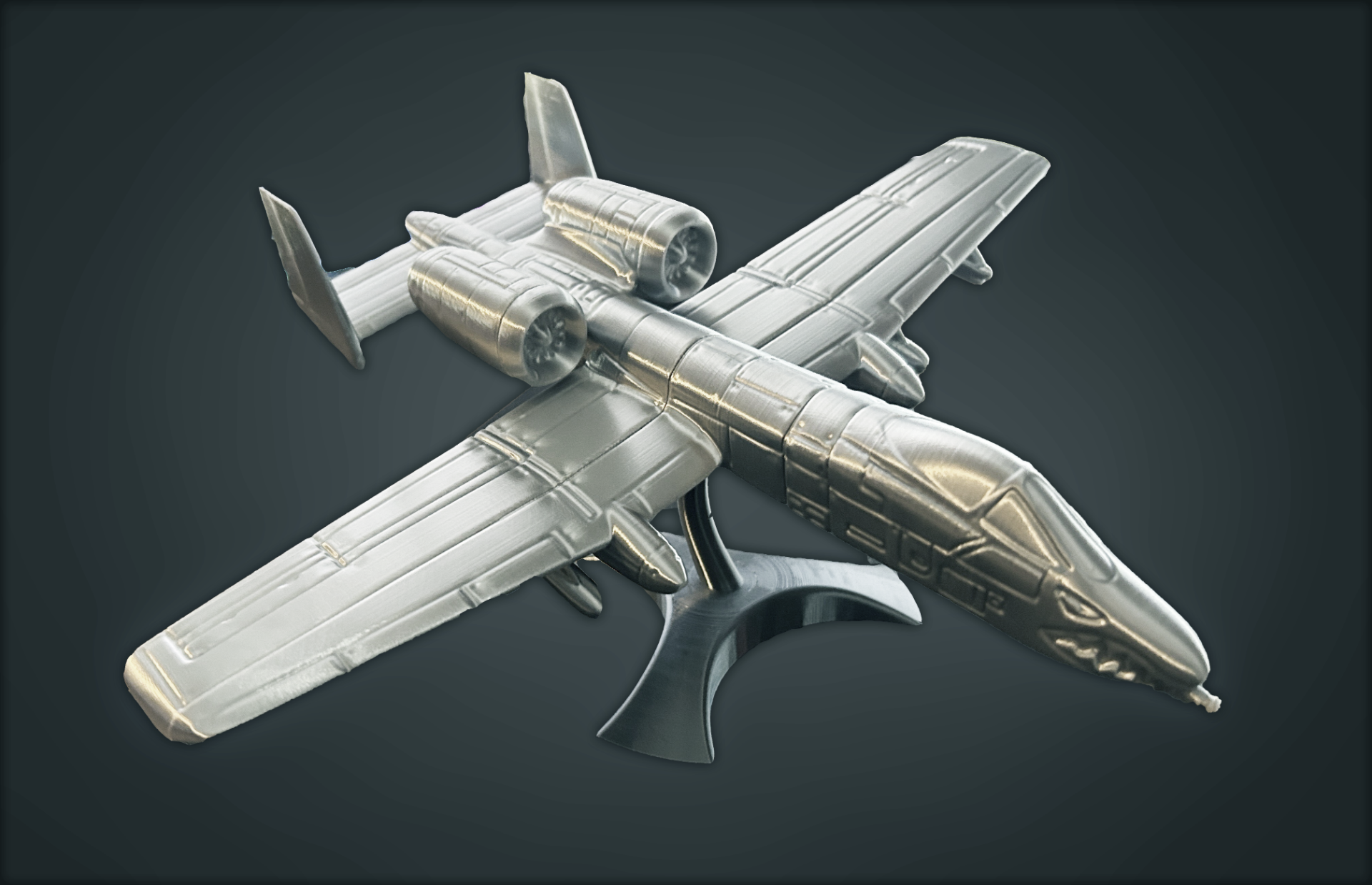 A-10 Warthog Model with Stand (No Supports)