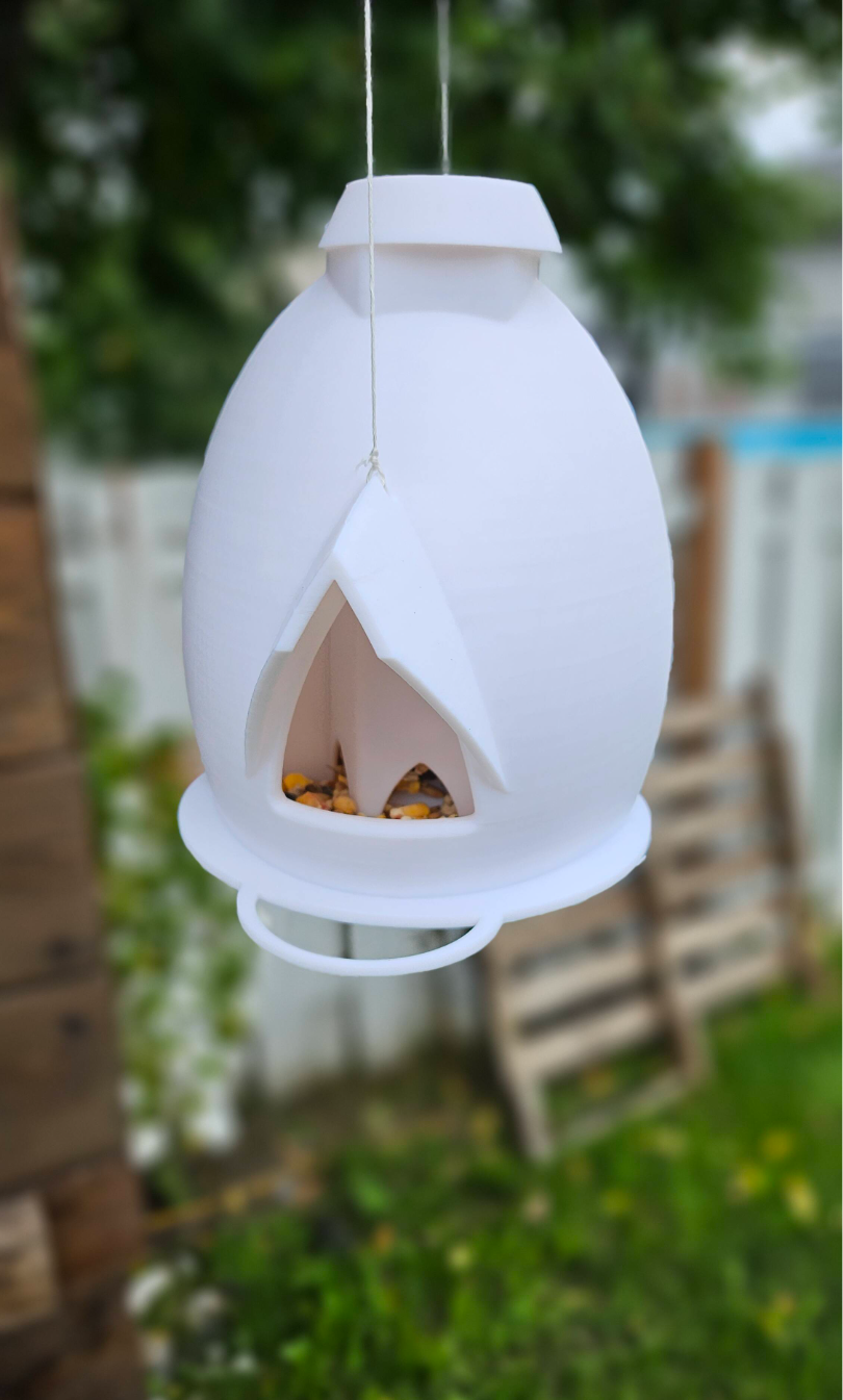 Bird-house automatic feeder