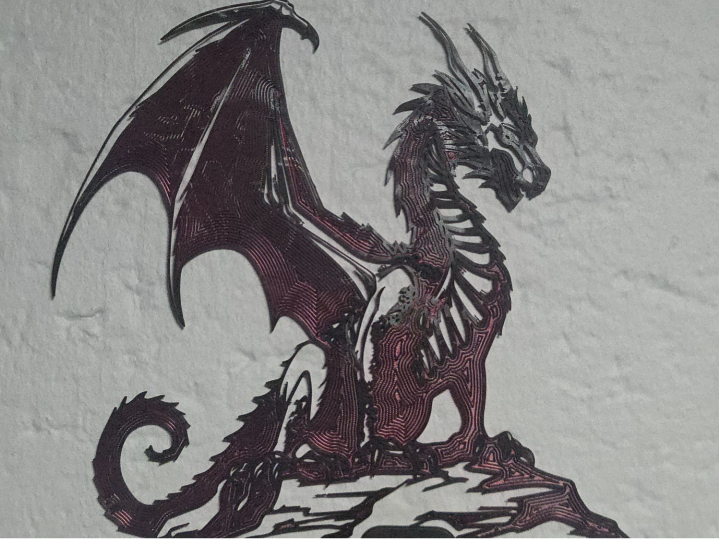 Dragon Wallart EXPOSED CONCENTRIC Infill 3D effect