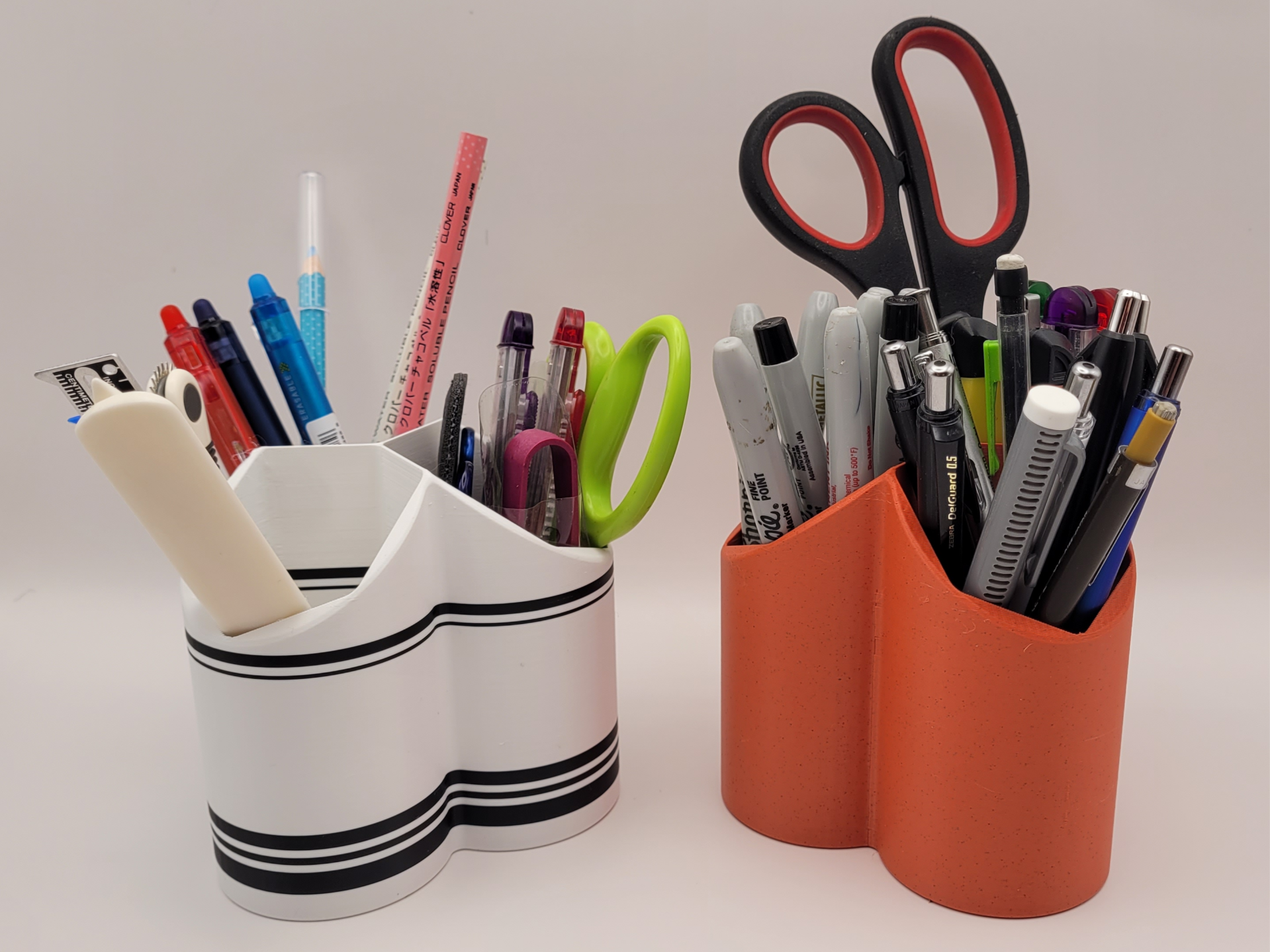 Three cup pen holder / desk organizer