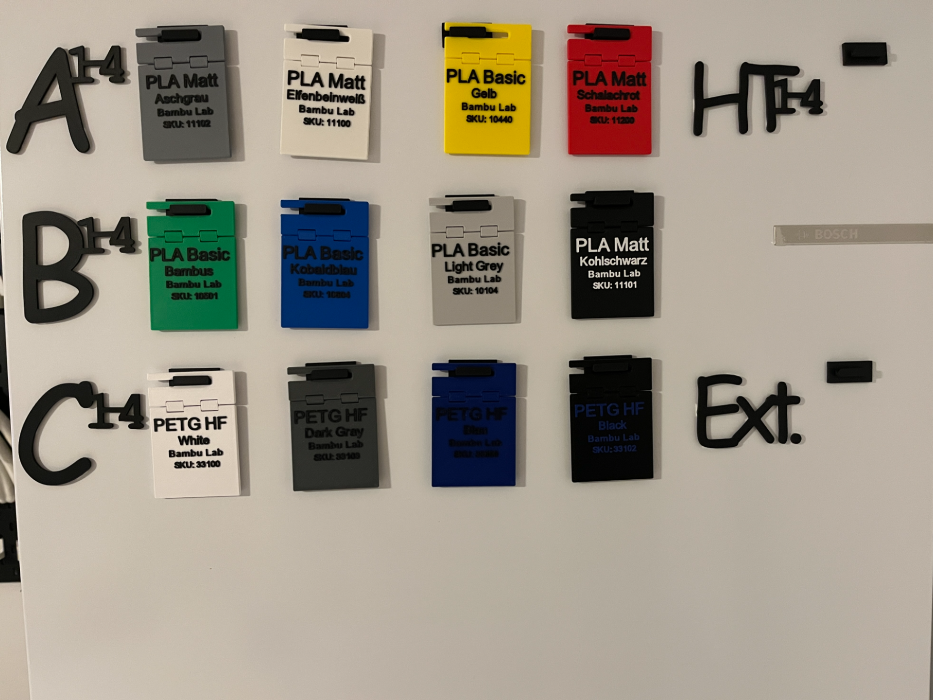 Halter für die Labels mit 2 x 10x2mm Magneten
