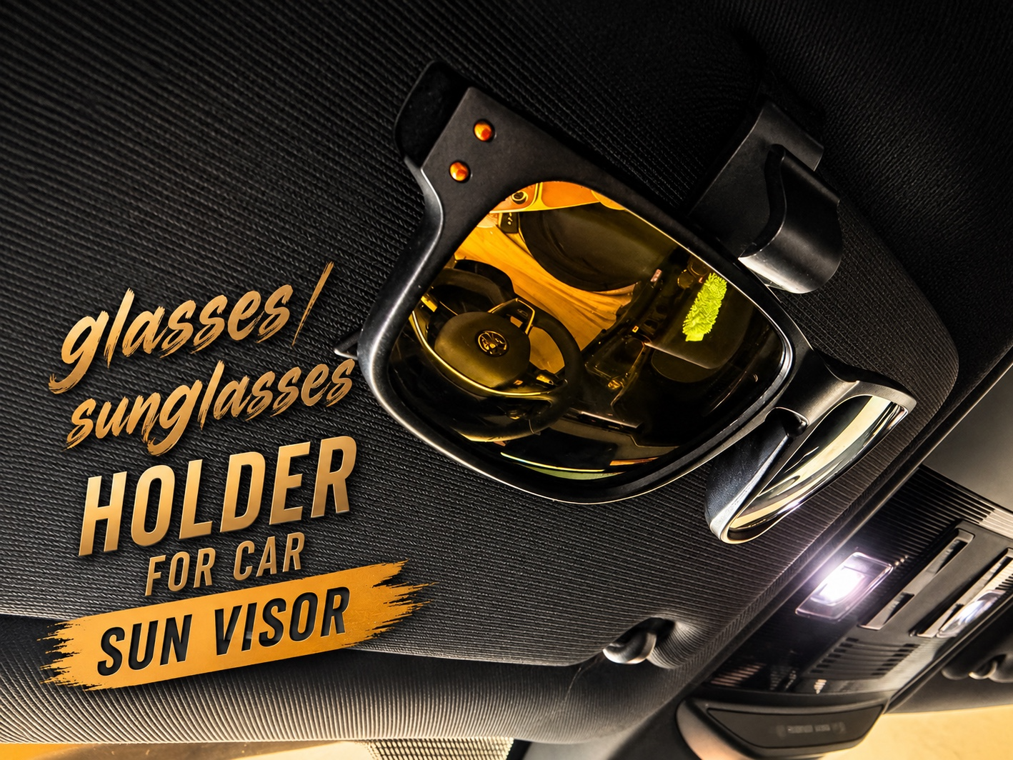 Glasses/sunglasses holder for car sun visor