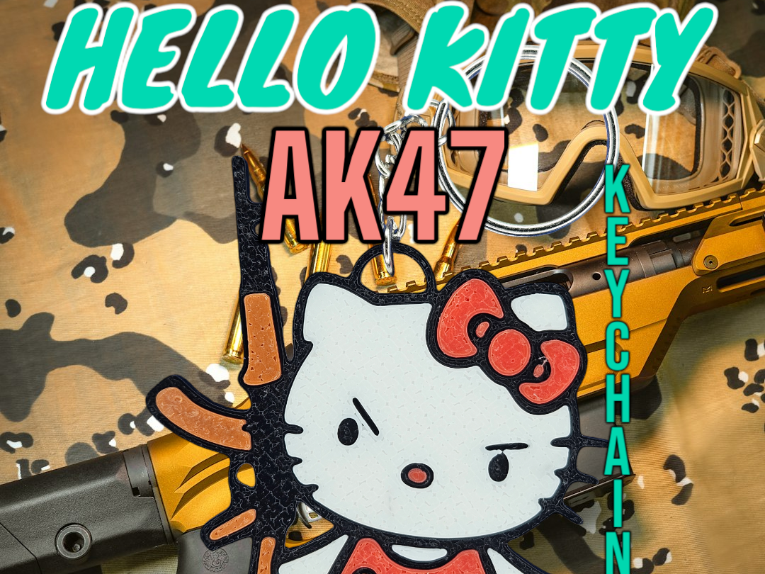 Hello Kitty AK47 Avtomat Kalashnikova Keychain
