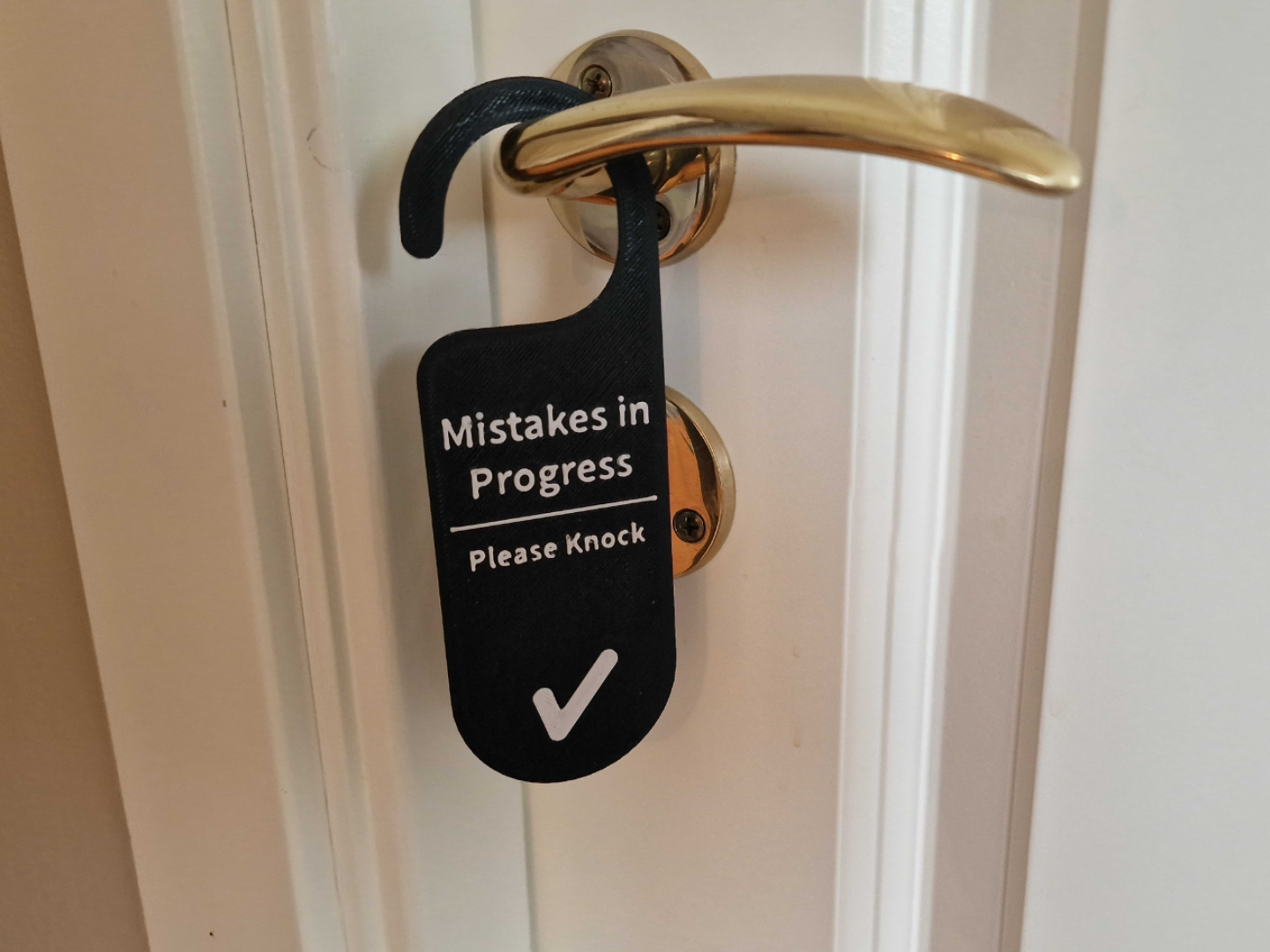 Mistakes in Progress – Funny Door Hanger