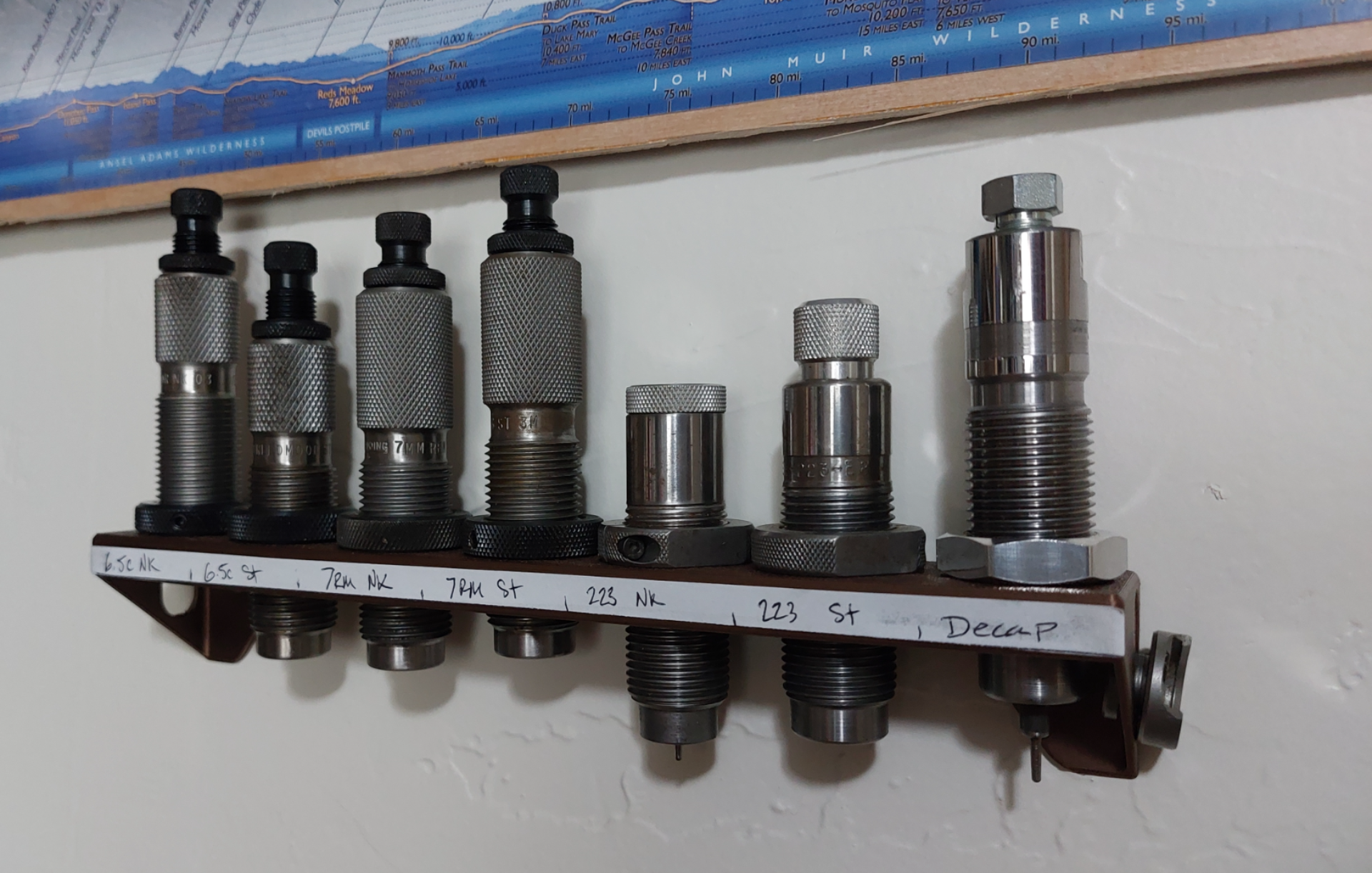 Reloading Dies Wall Mount Organization