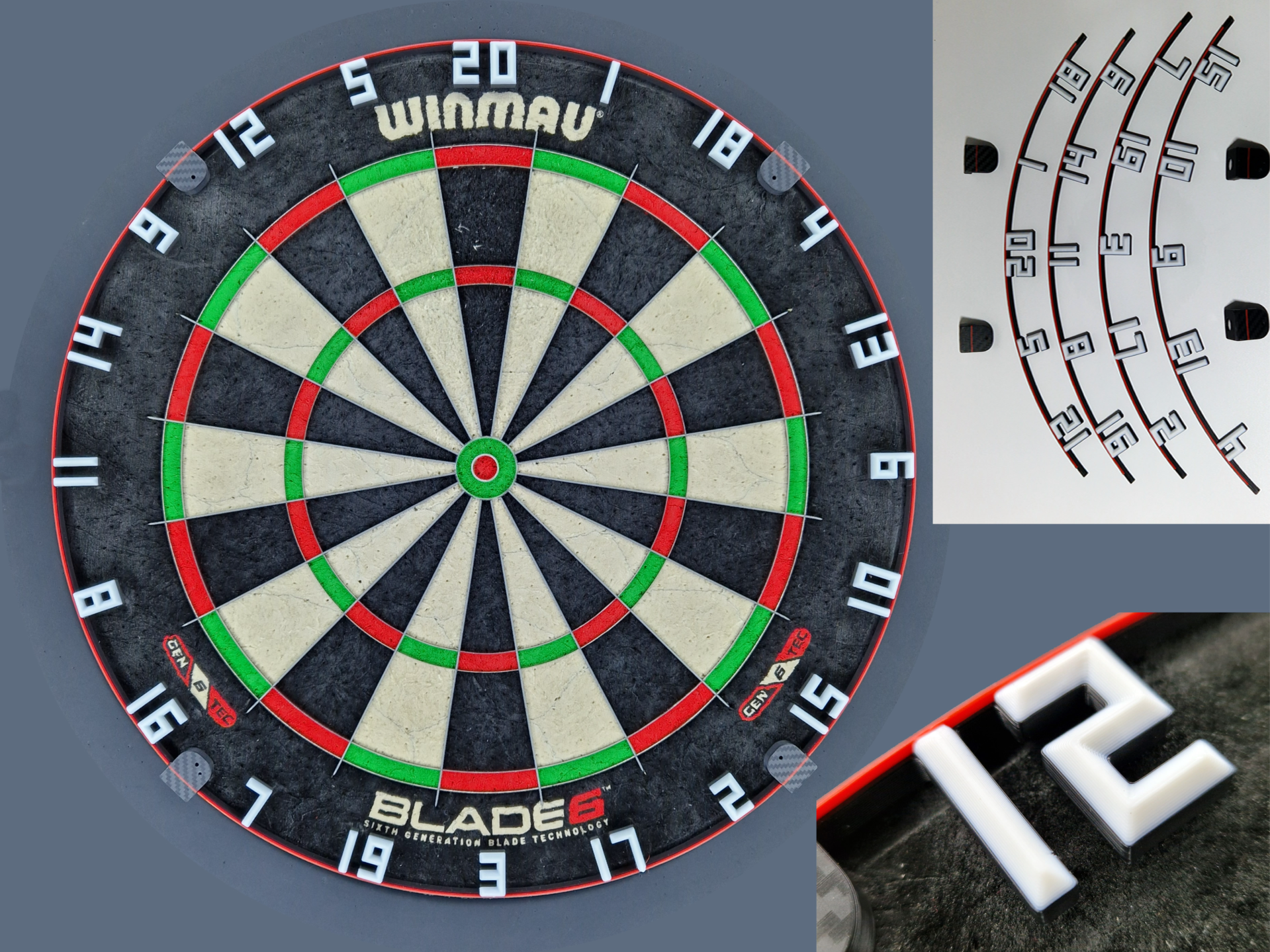Dartboard farbiger Zahlenring (mit oder ohne AMS)